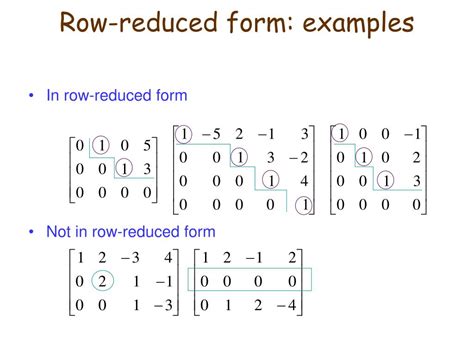 row reduced matrix definition